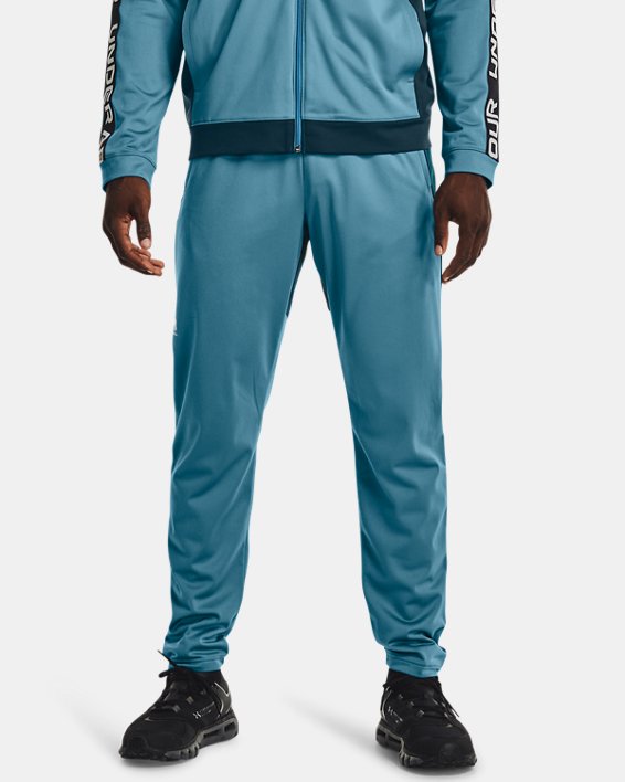 Men's UA Tricot Track Pants in Blue image number 0